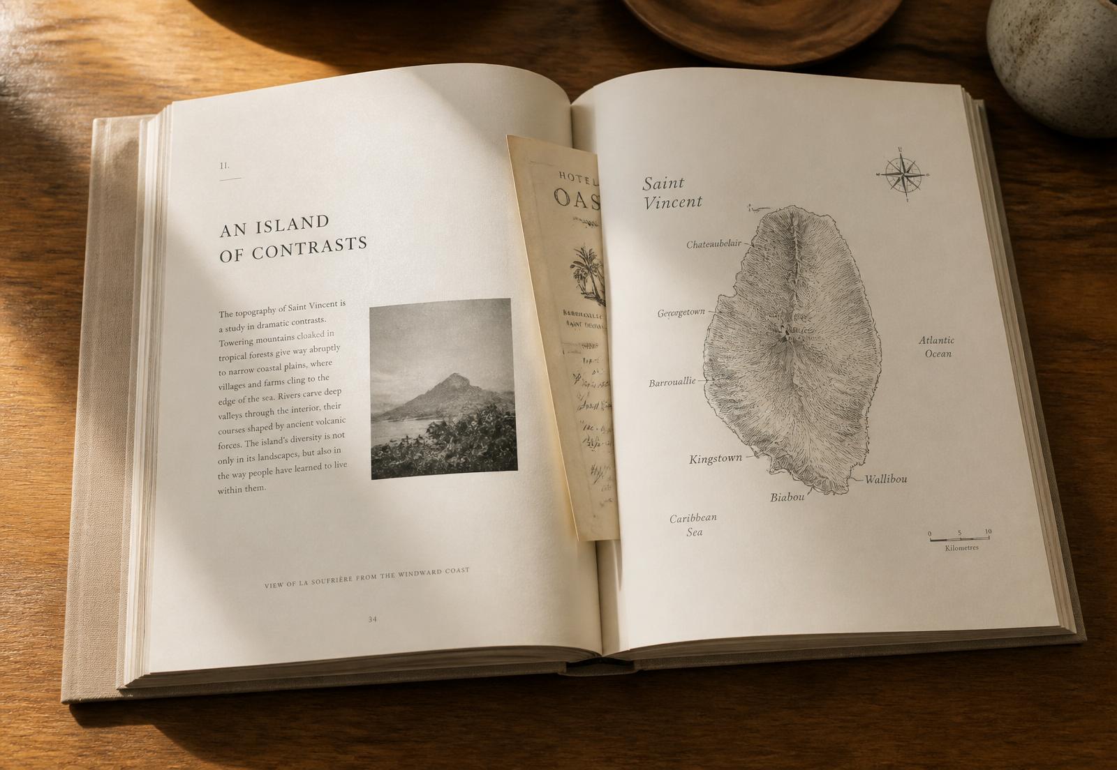An open LOOK UP volume revealing maps, artifacts, and editorial pages